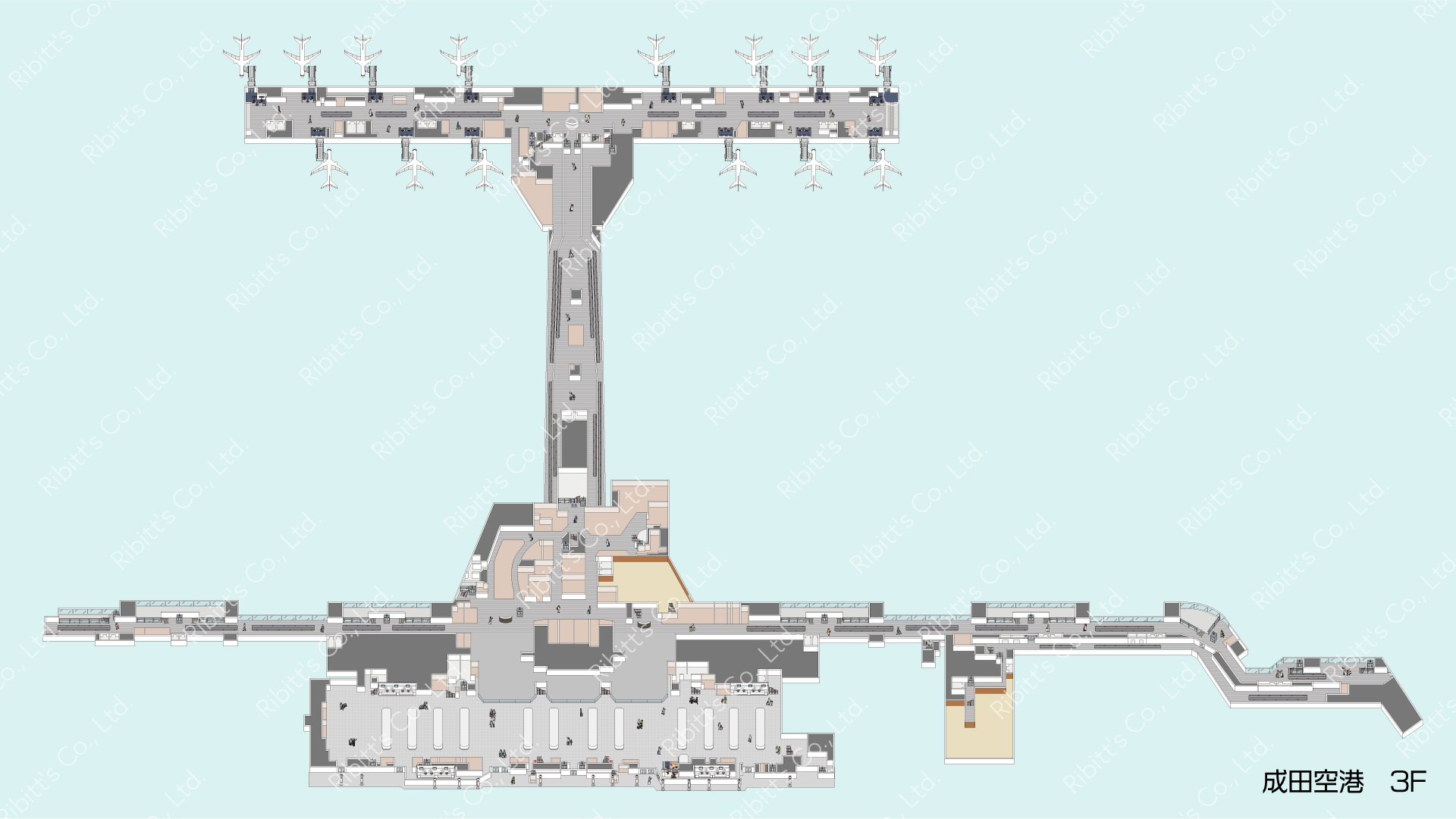 成田空港　アイソメトリックイラスト