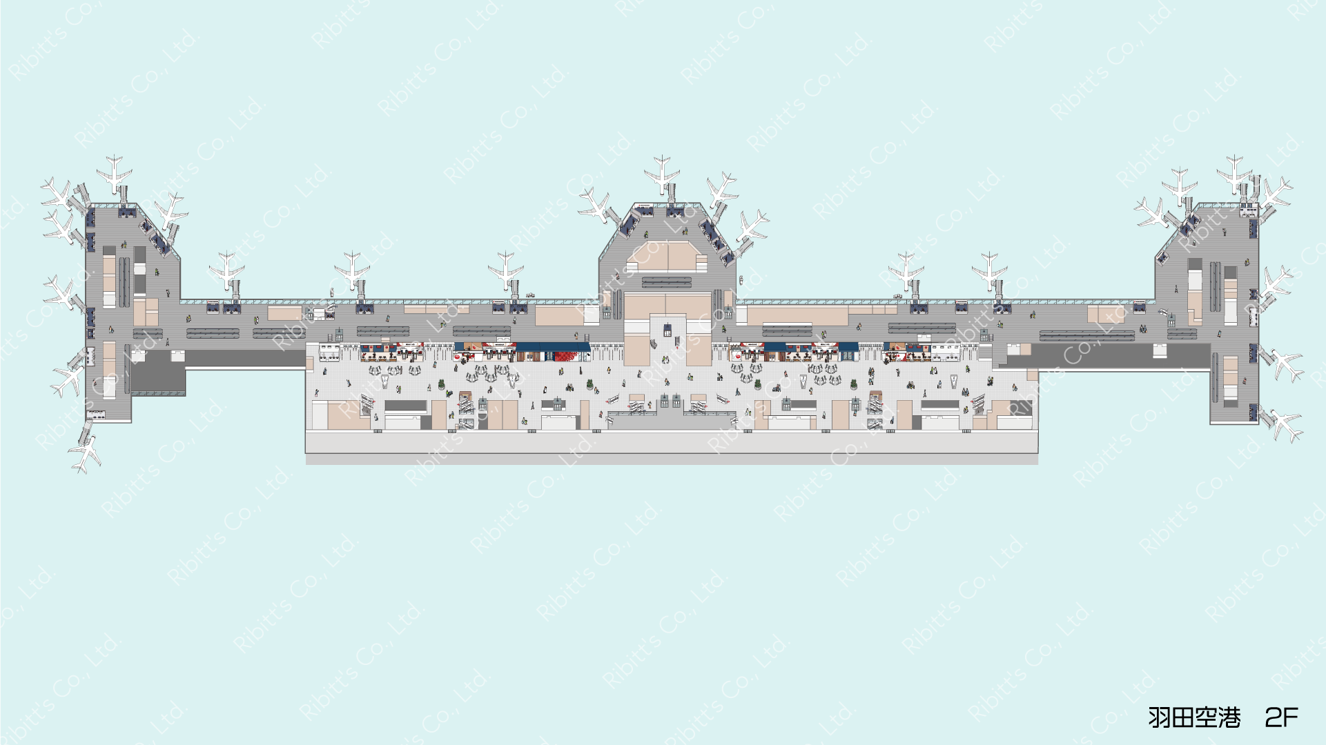 羽田空港　アイソメイラスト