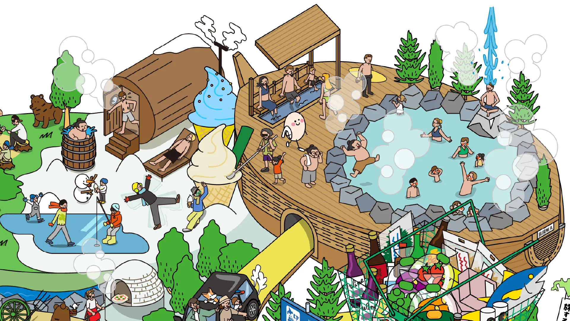 道の駅 アイソメイラスト 図解